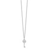 Lex & Lu Sterling Silver White Ice Diamond Flower Key 18'' w/2'' Ext Necklace - 2 - Lex & Lu