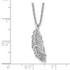 Lex & Lu Sterling Silver White Ice Diamond Feather 18'' w/2'' Ext Necklace - 3 - Lex & Lu