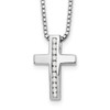 Lex & Lu Sterling Silver White Ice Diamond Cross Slide Pendant Necklace - Lex & Lu