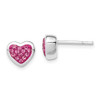 Lex & Lu Sterling Silver Pink CZ Heart Post Earrings LAL22441 - Lex & Lu