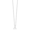 Lex & Lu Sterling Silver White Ice Diamond Wishbone Slide Pendant Necklace - 2 - Lex & Lu