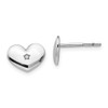 Lex & Lu Sterling Silver White Ice Diamond Heart Post Earrings LAL13530 - Lex & Lu