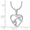 Lex & Lu Sterling Silver White Ice Diamond Bird & Heart Necklace - 3 - Lex & Lu