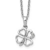 Lex & Lu Sterling Silver White Ice Diamond Clover Necklace - Lex & Lu