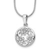 Lex & Lu Sterling Silver White Ice Diamond Flower Necklace - Lex & Lu