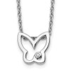 Lex & Lu Sterling Silver White Ice Diamond Butterfly Necklace - Lex & Lu