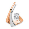 Lex & Lu 14k White & Rose Gold Omega Slide w/Peg Fits up to 2mm, 6mm Reversible - Lex & Lu