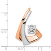 Lex & Lu 14k White & Rose Gold Omega Slide w/Peg Fits up to 2mm, 6mm Reversible - 3 - Lex & Lu