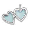 Lex & Lu Sterling Silver Diamond Polished Satin Heart Locket Necklace Set - 4 - Lex & Lu