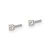 Lex & Lu 14k White Gold .05ct I2 K-L Diamond Stud Push-on Post Earrings - 2 - Lex & Lu