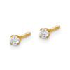 Lex & Lu 14k Yellow Gold .10ct. SI3 G-I Diamond Stud Thread on/off Post Earrings - 2 - Lex & Lu