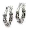 Lex & Lu Sterling Silver Antiqued Hoop Earrings LAL22463 - 2 - Lex & Lu