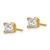 Lex & Lu 14k Yellow Gold AA Quality Complete Princess-cut Diamond Stud Earring LAL15044 - 2 - Lex & Lu