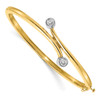 Lex & Lu 14k Two Tone Gold AA Diamond Bangle Bracelet LAL15070 - Lex & Lu