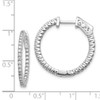 Lex & Lu 14k White Gold Diamond Round Hoop w/Safety Clasp Earrings LAL15118 - 2 - Lex & Lu