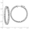 Lex & Lu 14k White Gold Diamond Round Hoop w/Safety Clasp Earrings LAL15178 - 4 - Lex & Lu