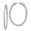 Lex & Lu 14k White Gold Diamond Oval Hoop w/Safety Clasp Earrings LAL15190 - Lex & Lu