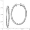 Lex & Lu 14k White Gold Diamond Oval Hoop w/Safety Clasp Earrings LAL15190 - 2 - Lex & Lu