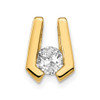 Lex & Lu 14k Yellow Gold AA Diamond slide LAL15283 - Lex & Lu