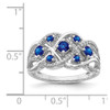 Lex & Lu 14k White Gold Diamond & Sapphire Fancy Ring LAL13570 Size 7 - 2 - Lex & Lu