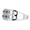 Lex & Lu 14k White Gold Diamond & Sapphire Fancy Ring LAL13573 Size 7 - 4 - Lex & Lu