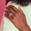 Lex & Lu 14k White Gold Diamond & Sapphire Fancy Ring LAL13597 Size 7 - 3 - Lex & Lu