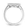 Lex & Lu 14k White Gold Diamond Fancy Heart Ring Size 7 - 2 - Lex & Lu