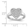 Lex & Lu 14k White Gold Diamond Fancy Heart Ring Size 7 - 5 - Lex & Lu