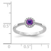 Lex & Lu 14k White Gold Diamond & Amethyst Ring LAL13663 Size 7 - 2 - Lex & Lu