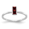 Lex & Lu 14k White Gold Garnet Ring LAL13848 Size 7 - Lex & Lu