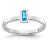 Lex & Lu 14k White Gold Blue Topaz Ring LAL13869 Size 7 - Lex & Lu