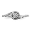 Lex & Lu 14k White Gold Diamond Ring LAL13946 Size 6 - 5 - Lex & Lu