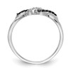 Lex & Lu 14k White Gold w/Black and White Diamond Ring LAL13990 Size 7 - 2 - Lex & Lu