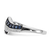 Lex & Lu 14k White Gold Blue and White Diamond Swirl Ring Size 7 - 3 - Lex & Lu