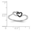 Lex & Lu 14k White Gold Black & White Diamond Heart Ring Size 6 - 4 - Lex & Lu