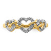 Lex & Lu 14k Yellow Gold Diamond Triple Heart Ring Size 7 - 5 - Lex & Lu