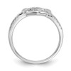 Lex & Lu 14k White Gold Diamond Heart Ring LAL14047 Size 7 - 2 - Lex & Lu