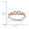 Lex & Lu 14k White & Rose Gold w/Rhodium Diamond Infinity Symbol Ring Size 7 - 4 - Lex & Lu