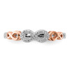 Lex & Lu 14k White & Rose Gold w/Rhodium Diamond Infinity Symbol Ring Size 7 - 5 - Lex & Lu