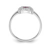 Lex & Lu 14k White Gold Square Design Ruby & Diamond Ring Size 6 - 2 - Lex & Lu