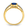 Lex & Lu 14k Yellow Gold Sapphire & Diamond Ring Size 7 - 2 - Lex & Lu