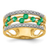 Lex & Lu 14k Yellow Gold Emerald Diamond Ring Size 7 - Lex & Lu