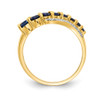 Lex & Lu 14k Yellow Gold w/Rodium Lab Created Ceylon Sapphire Diamond Ring Size 7 - 2 - Lex & Lu