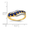 Lex & Lu 14k Yellow Gold w/Rodium Lab Created Ceylon Sapphire Diamond Ring Size 7 - 3 - Lex & Lu