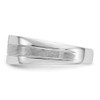 Lex & Lu 14k White Gold Men's Diamond Polished & Satin Ring Size 10 - 3 - Lex & Lu