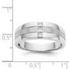 Lex & Lu 14k White Gold Men's Diamond Polished & Satin Ring Size 10 - 5 - Lex & Lu