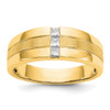 Lex & Lu 14k Yellow Gold Men's Diamond Polished & Satin Ring Size 10 - Lex & Lu