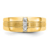 Lex & Lu 14k Yellow Gold Men's Diamond Polished & Satin Ring Size 10 - 4 - Lex & Lu