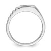 Lex & Lu 14k White Gold Diamond Men's Ring LAL14189 Size 10 - 2 - Lex & Lu