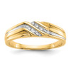 Lex & Lu 14k Yellow Gold w/Rhodium Diamond Mens Ring LAL14201 Size 10 - Lex & Lu